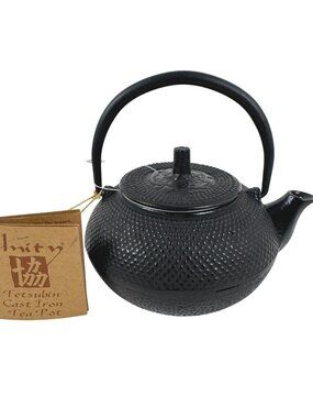 Black Cast Iron Tetsubin Tea Kettle
